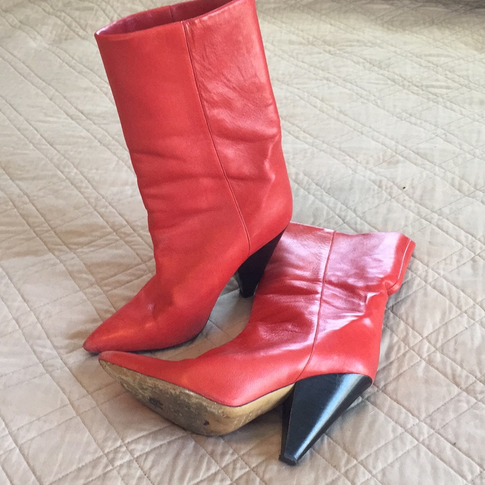 Isabel Marant red leather boots